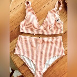 JCrew seersucker high waisted bikini